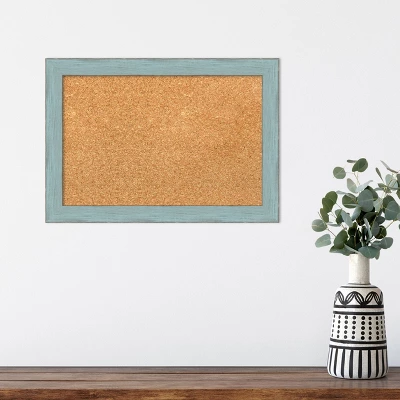 Amanti Art Sky Blue Rustic Wood Framed Corkboard, Natural Cork 6 Amanti Art Sky Blue Rustic Wood Framed Corkboard, Natural Cork - Image 4