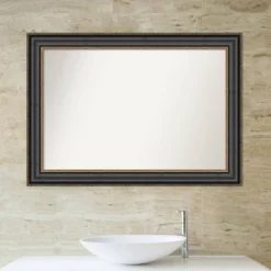 42" X 30" Non-Beveled Thomas Black Bronze Bathroom Wall Mirror - Amanti Art -Home Furniture GUEST 9a3a0778 87a2 4982 8803 16c969f8a55d