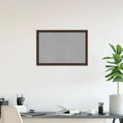 39"x27" Narrow Framed Magnetic Board Warm Walnut - Amanti Art: Metal Wall Mount, Office Decor, No Choking Hazard -Home Furniture GUEST 9a82572c 4066 40ce bc16 22fbd1efee77