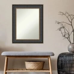 24" X 30" Non-Beveled Thomas Black Bronze Bathroom Wall Mirror - Amanti Art -Home Furniture GUEST 9a93ecb4 c63f 4b98 abb4 d4d319b25473