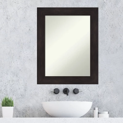 24" X 30" Non-Beveled Furniture Bathroom Wall Mirror Espresso Brown - Amanti Art 8 24" X 30" Non-Beveled Furniture Bathroom Wall Mirror Espresso Brown - Amanti Art - Image 6
