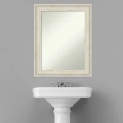 23" X 29" Non-Beveled Regal Birch Cream Bathroom Wall Mirror - Amanti Art -Home Furniture GUEST 9d0865af f7d0 4c00 8f1f 4a1455a73f19