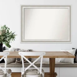 44" X 33" Non-Beveled Parlor White Wall Mirror - Amanti Art -Home Furniture GUEST 9d8f8cac 6048 4b29 ab40 991ba474554f
