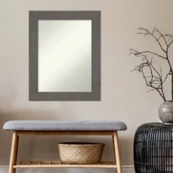 24" X 30" Non-Beveled Rustic Plank Gray Wall Mirror - Amanti Art -Home Furniture GUEST 9d96ba0b e4a9 40fc 9ae6 85c8b9cf0be8
