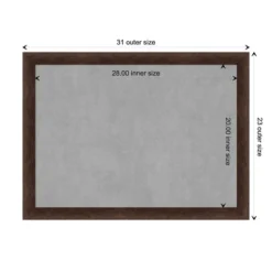 31"x23" Narrow Framed Magnetic Board Warm Walnut - Amanti Art: Metal, Wall Mount, Office Decor -Home Furniture GUEST 9d9873c2 403d 4cfa 8dda 6f86afd53dd6