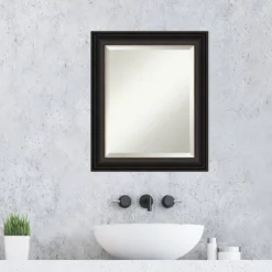 Trio Oil Rubbed Framed Bathroom Vanity Wall Mirror Bronze - Amanti Art -Home Furniture GUEST 9dc1a482 caab 4b34 876b 7ab040621324