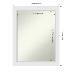 Amanti Art Blanco White Non-Beveled Wood Bathroom Wall Mirror -Home Furniture GUEST 9de99e62 42a2 416a acb4 c2d8d168f5f1