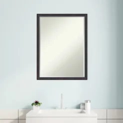 Amanti Art Dark Bronze Scoop Petite Bevel Wood Bathroom Wall Mirror 25.5 X 19.5 In. -Home Furniture GUEST 9eac90bd d11e 420e babb 449d11ea60dd