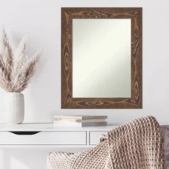 24" X 30" Non-Beveled Bridge Brown Wood Wall Mirror - Amanti Art -Home Furniture GUEST 9fd0d736 8e2a 46eb b414 9b300dbd7ae1