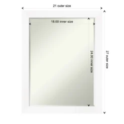 Amanti Art Cabinet White Narrow Petite Bevel Bathroom Wall Mirror 27.25 X 21.25 In. -Home Furniture GUEST 9fd819d6 36e7 457b abe4 c0862bcf958c
