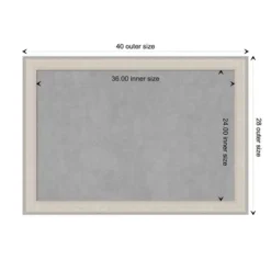 40"x28" Cottage Framed Magnetic Board White/Silver - Amanti Art: Wall Mount, Metal, Home & Office Decor -Home Furniture GUEST a05b4722 4e0c 41b0 bc09 ed163c41ea22