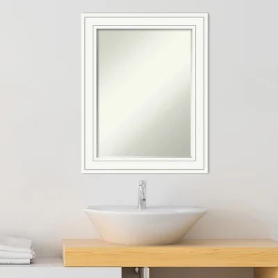 Amanti Art Craftsman White Petite Bevel Wood Bathroom Wall Mirror 29 X 23 In. 6 Amanti Art Craftsman White Petite Bevel Wood Bathroom Wall Mirror 29 X 23 In. - Image 4