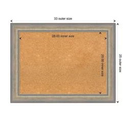 33"x25" Wood Frame Natural Cork Board Fleur Champagne Silver - Amanti Art -Home Furniture GUEST a13b3133 da88 42d5 972c a05f6478cbb5