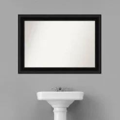 42" X 30" Non-Beveled Parlor Bathroom Wall Mirror Black - Amanti Art 17 42" X 30" Non-Beveled Parlor Bathroom Wall Mirror Black - Amanti Art -Home Furniture GUEST a1896c7c c1c2 489b bd80 0064db90ef1e