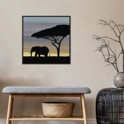 22" X 22" Savanna Elephant I By James Burghardt Framed Canvas Wall Art Black - Amanti Art -Home Furniture GUEST a19372eb faa8 4088 a6b3 afc69c23d6e7