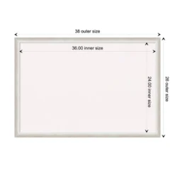 38"x26" Two Tone Wood Frame White Cork Board Silver - Amanti Art -Home Furniture GUEST a1a47f5f 3e2f 4a60 a178 06c91baafa12