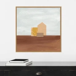 22" X 22" Homey Landscape II By Courtney Prahl Framed Canvas Wall Art Light Brown - Amanti Art -Home Furniture GUEST a1b3475b 41b9 4ec7 a28a c3b07937b957