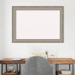 41"x29" Wood Frame White Cork Board Fleur Champagne Silver - Amanti Art: Elegant Bulletin Board, Wall Mounted Presentation Board -Home Furniture GUEST a22888f4 2063 43bb b2ec 138231bd1e7c