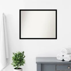 30" X 24" Non-Beveled Bathroom Wall Mirror Jet Black - Amanti Art -Home Furniture GUEST a2c99d68 0de0 4e58 917d 8ca8d6bc69aa
