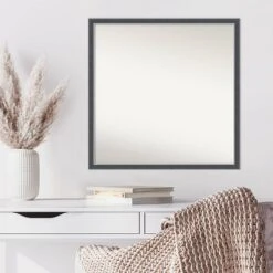 28" X 28" Non-Beveled Eva Black Silver Thin Wall Mirror - Amanti Art -Home Furniture GUEST a32f22a1 7449 4030 919e 8a46bdfaa09e