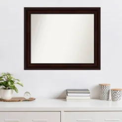 33" X 27" Non-Beveled Coffee Bean Brown Wall Mirror - Amanti Art -Home Furniture GUEST a46ea2f2 ca2c 4252 9610 6cacda5babe8