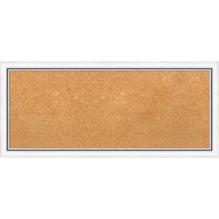 32"x14" Morgan Wood Frame Natural Cork Board White/Blue - Amanti Art: Wall Mount, Bulletin Board, No Choking Hazard -Home Furniture GUEST a48be309 2540 4003 ba48 6e880aea1a00