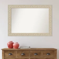42" X 30" Non-Beveled Fair Baroque Cream Wood Wall Mirror - Amanti Art -Home Furniture GUEST a4d6acbd 46ee 4242 8966 ee61a1882fda