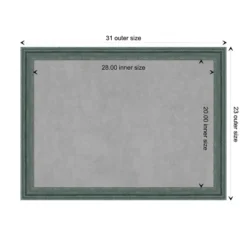 31"x23" Upcycled Framed Magnetic Board Teal/Gray - Amanti Art: Wall Mount, Metal, Office/Home Use -Home Furniture GUEST a54bdb11 c2fb 45b0 911a fafb28f5d2c7