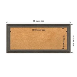 33"x15" Upcycled Wood Frame Natural Cork Board Brown/Gray - Amanti Art: Wall Mount, Large Bulletin Board -Home Furniture GUEST a57ddadb fafc 43f9 970d c47ecc22917b