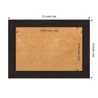 Amanti Art Furniture Espresso Narrow Framed Corkboard, Natural Cork 5 Amanti Art Furniture Espresso Narrow Framed Corkboard, Natural Cork - Image 3