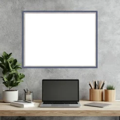 Amanti Art Theo Black Silver Narrow Framed Dry Erase Magnetic Board -Home Furniture GUEST a592bc35 e24c 46a6 a851 2c3c61fa63f6