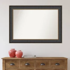 42" X 30" Non-Beveled Thomas Black Bronze Bathroom Wall Mirror - Amanti Art -Home Furniture GUEST a6270337 b5cb 4410 b56f 745650e013e2