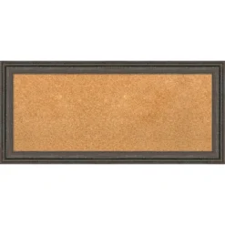 33"x15" Upcycled Wood Frame Natural Cork Board Brown/Gray - Amanti Art: Wall Mount, Large Bulletin Board -Home Furniture GUEST a642f65e da01 4fe6 85c0 d068d70d78ed