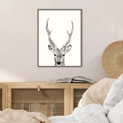 18" X 24" Animal Mug IV Deer By Victoria Borges Framed Canvas Wall Art Gray - Amanti Art 7 18" X 24" Animal Mug IV Deer By Victoria Borges Framed Canvas Wall Art Gray - Amanti Art - Image 5