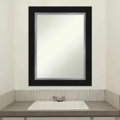 24" X 30" Non-Beveled Eva Bathroom Wall Mirror Black - Amanti Art 17 24" X 30" Non-Beveled Eva Bathroom Wall Mirror Black - Amanti Art -Home Furniture GUEST a6c88c0c 9502 401e aa2d 6fb2eba0554f