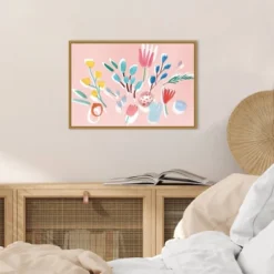 23" X 16" Flowing Florals By Isabelle Z Framed Canvas Wall Art - Amanti Art -Home Furniture GUEST a6db6208 126e 4765 adaa d7295c15a527