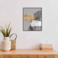 16" X 20" Adjacent Shapes I By Jennifer Goldberger Framed Canvas Wall Art - Amanti Art -Home Furniture GUEST a6ed41eb f383 4da4 b462 5e527134078a