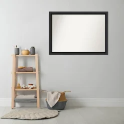 42" X 31" Non-Beveled Nero Wood Bathroom Wall Mirror Black - Amanti Art -Home Furniture GUEST a7b0e754 7e84 4348 8fa1 fd3f4a2e898e