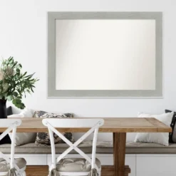 43" X 32" Non-Beveled Glam Linen Gray Wall Mirror - Amanti Art: Modern Style, Polystyrene Frame -Home Furniture GUEST a7e46be9 d0fe 42ce b81f a9cf8e41faa9