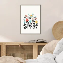 16" X 23" Folk Art Garden By Annie Bailey Art Framed Canvas Wall Art - Amanti Art -Home Furniture GUEST a9492c6d fc99 497a ac59 c6f4a8304559