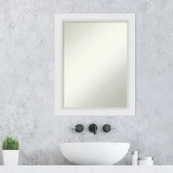 Amanti Art Blanco White Non-Beveled Wood Bathroom Wall Mirror -Home Furniture GUEST a94e42a4 098c 43ed b29e 92062ee6a309
