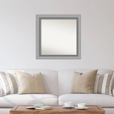 32" X 32" Non-Beveled Peak Polished Nickel Wall Mirror - Amanti Art 6 32" X 32" Non-Beveled Peak Polished Nickel Wall Mirror - Amanti Art - Image 4