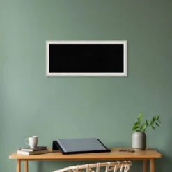 32"x14" Two Tone Wood Frame Black Cork Board Silver - Amanti Art -Home Furniture GUEST aa9499e4 2c41 48b4 9871 18211eb012cf