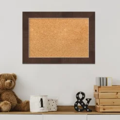 Amanti Art Wildwood Brown Narrow Framed Corkboard, Natural Cork -Home Furniture GUEST abde49ba dd0b 4078 a460 093aa8ab42e4