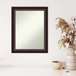 22" X 28" Non-Beveled Signore Bronze Wood Wall Mirror - Amanti Art -Home Furniture GUEST ac1aded7 acb2 400e a9e4 03ccad4e18a5
