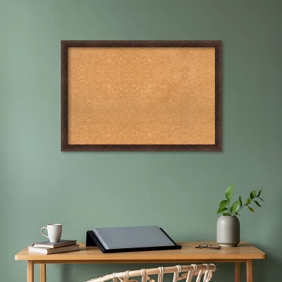 39"x27" Narrow Wood Frame Natural Cork Board Warm Walnut - Amanti Art: Wall Mounted, Bulletin Display 9 39"x27" Narrow Wood Frame Natural Cork Board Warm Walnut - Amanti Art: Wall Mounted, Bulletin Display - Image 7
