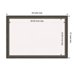 39"x27" Upcycled Wood Frame White Cork Board Brown/Gray - Amanti Art -Home Furniture GUEST ac8cdb25 f4be 4199 93cf e5942b60d5d6