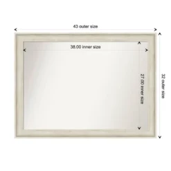 43" X 32" Non-Beveled Regal Birch Cream Wall Mirror - Amanti Art: Modern Rectangle, Includes Mounting Hardware -Home Furniture GUEST ad122e46 39c4 45bf 9995 bb7755995b99