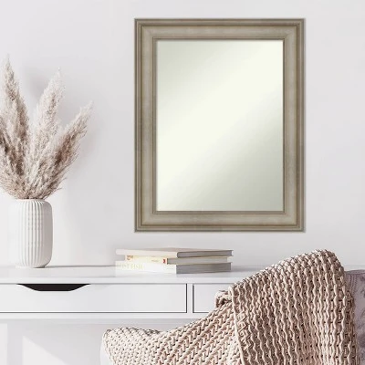 24" X 30" Non-Beveled Mezzanine Antique Silver Narrow Wood Wall Mirror - Amanti Art 7 24" X 30" Non-Beveled Mezzanine Antique Silver Narrow Wood Wall Mirror - Amanti Art - Image 5