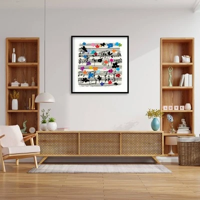 33" X 33" Floral Music Notes By Jenny Frean Wood Framed Wall Art Print - Amanti Art 8 33" X 33" Floral Music Notes By Jenny Frean Wood Framed Wall Art Print - Amanti Art - Image 6